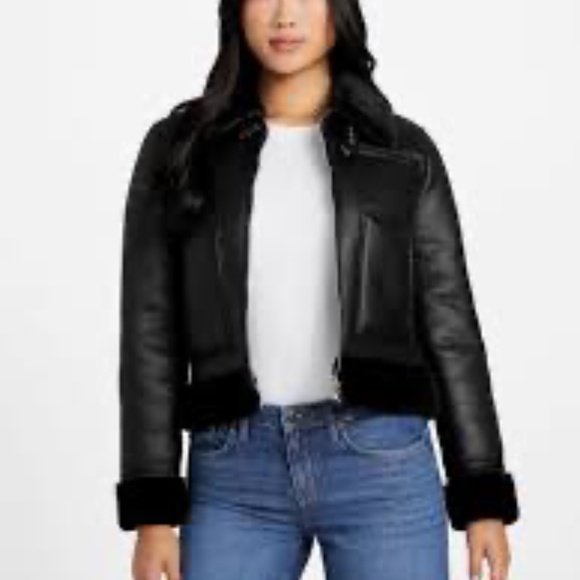 Aquascutum Genuine Shearling Black Jacket - Picture 7 of 7